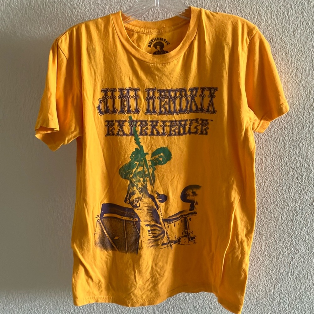 Mens Authentic Hendrix Jimi Hendrix 100% Cotton T-Shirt Orange‎ Sz M- EUC